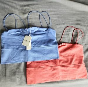 BLUE & PINK Cropped Tops